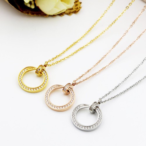 Dây Chuyền Nữ Mặt Cây Đinh Đính Đá Nhân Tạo Thép Titan Ko Rỉ TT 3620