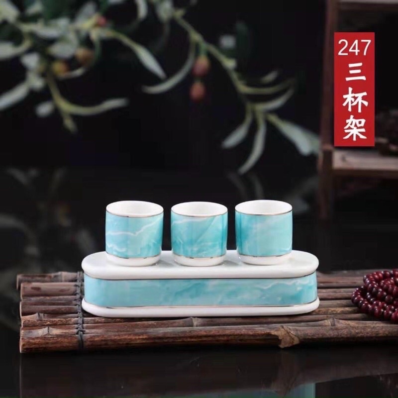 Đồ Thờ Cúng Màu Xanh Vân Đá Cao Cấp, Đồ Thờ Sứ Xanh