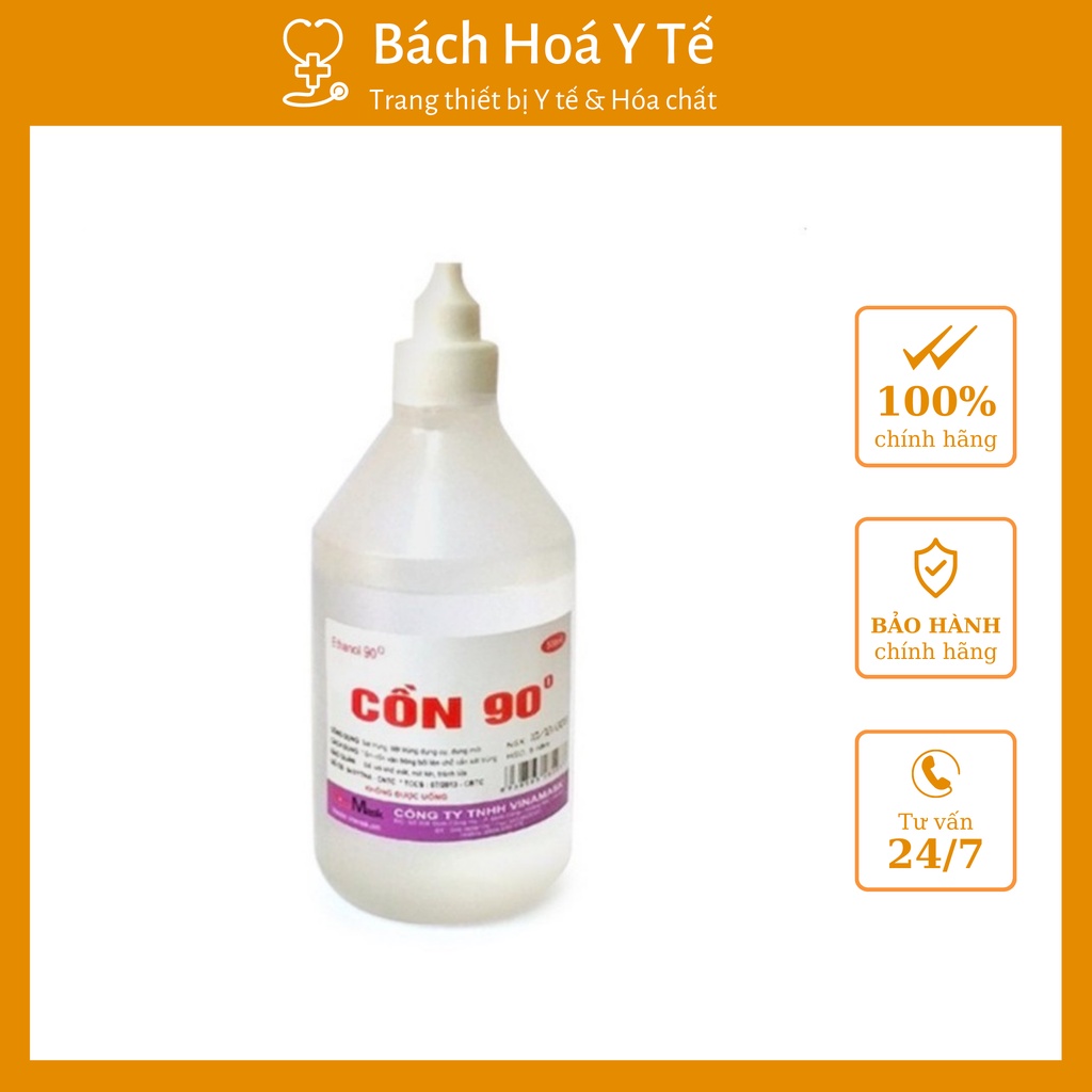 Cồn y tế sát trùng 90 độ chai 500ml ( Sát khuẩn, sát trùng vết thương) Thuận Phát, sử dụng trong y tế.