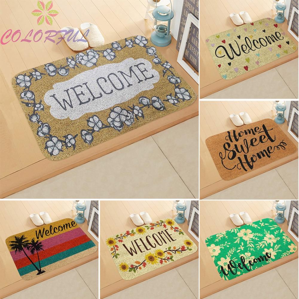Doormat Welcome For New Door Entrance Home Hall Kitchen Absorbent Covering Rugs Door Mat 40*60cm