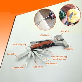 Bộ dụng cụ đa năng bỏ túi du lịch Búa - Rìu 9 in 1