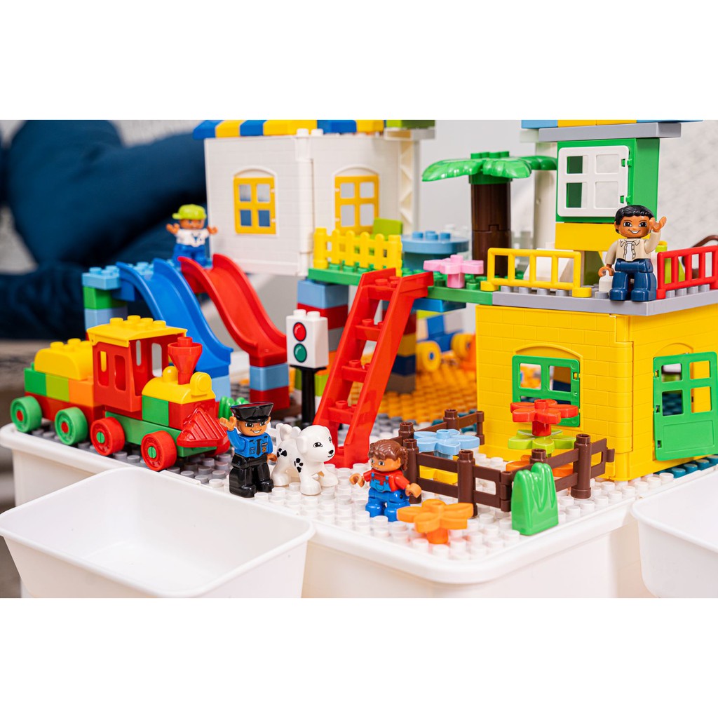 Bộ Xếp Hình Lego Duplo Cối Xây Gió, Tàu Hỏa, Chú Công An 253 Chi Tiết
