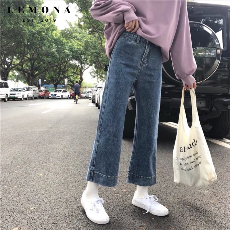 5886 | QUẦN JEANS SUÔNG BASIC DÁNG LỬNG ULZZANG