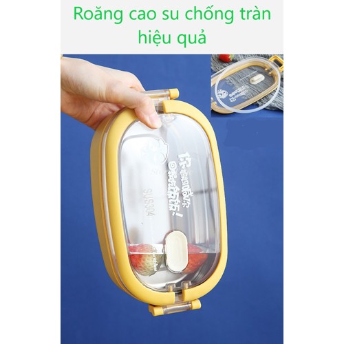 Hộp Đựng Cơm Lúa Mạch 2 Tầng Ruột Inox 304, Hộp Cỡm Bảo Vệ Sức Khỏe, Dễ Vệ Sinh, An Toàn