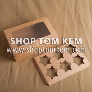 Hộp 6 cupcake giấy kraft