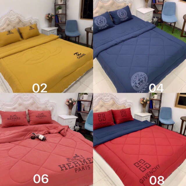 Set chăn ga gối cotton đũi 5 món. Đc chọn mẫu.