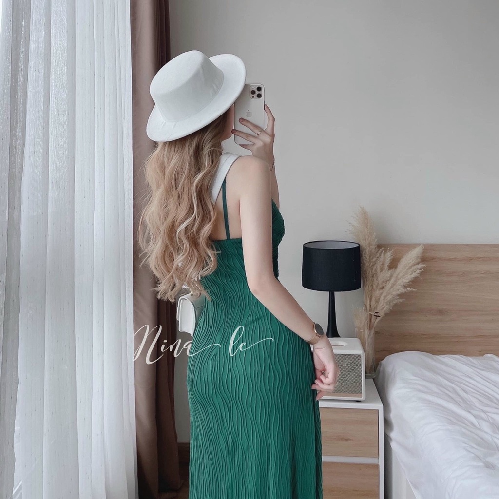 Váy đầm nữ hai dây xoắn ngực dáng dài gợi cảm có nhiều màu để lựa chọn