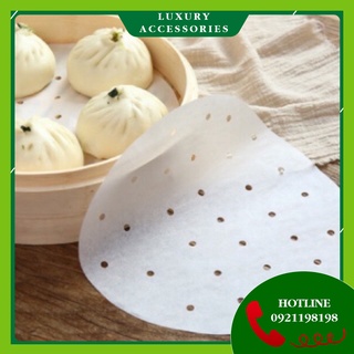 Giấy Nến Tròn Đục Lỗ Chống Dính Cho Nồi Chiên Không Dầu, set 100 tờ Tuhaco