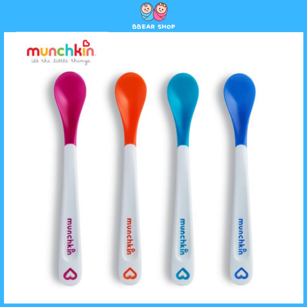 Thìa Báo Nóng Munchkin An Toàn Cho Bé Ăn Dặm [Cam Kết Chính Hãng]