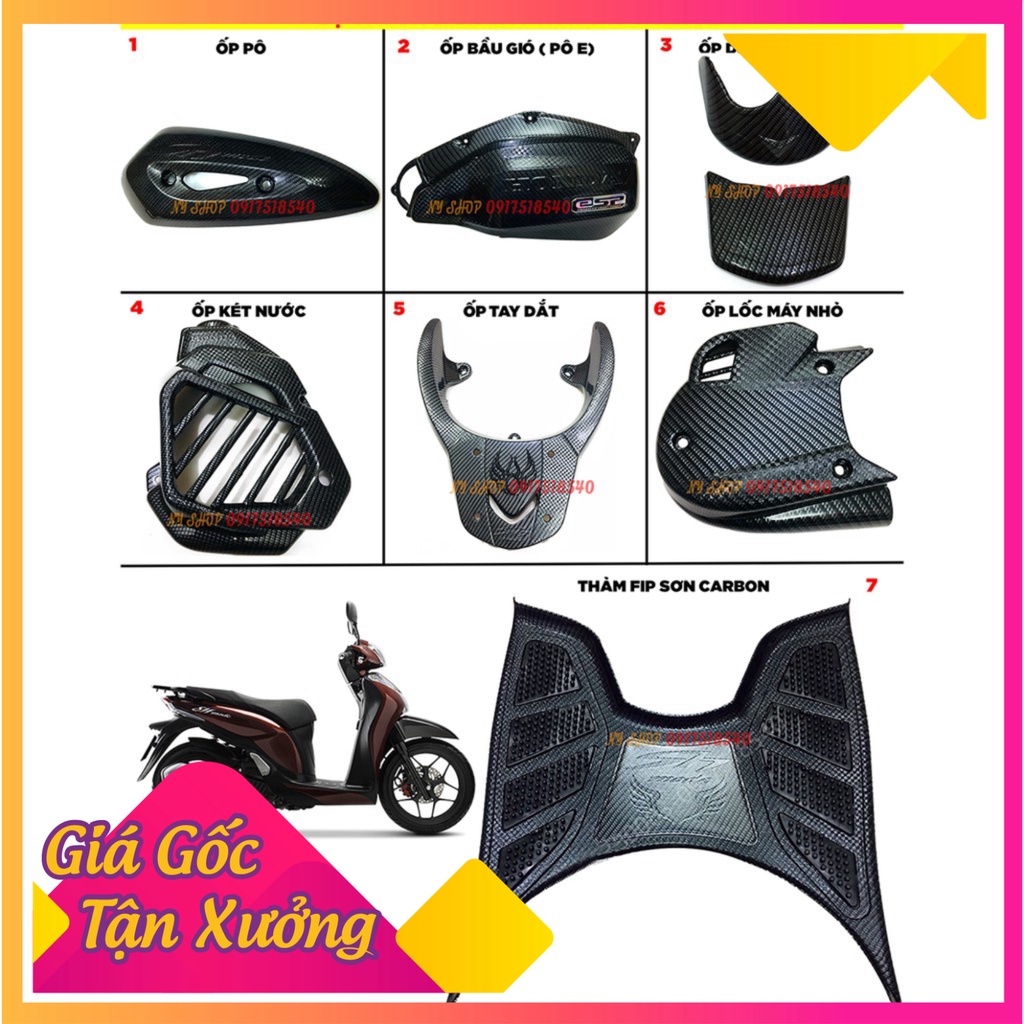 FULL BỘ CARBON CHO SH MODE - GIÁ LẺ TỪNG MÓN (Ảnh Sp thật)