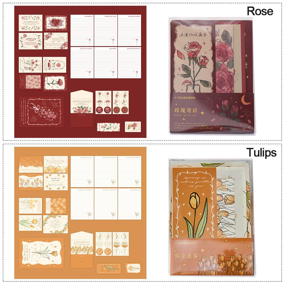 Bộ 20 Tấm Sticker Dán Trang Trí Hình Hoa Tulip Và Hoa Hồng DIY