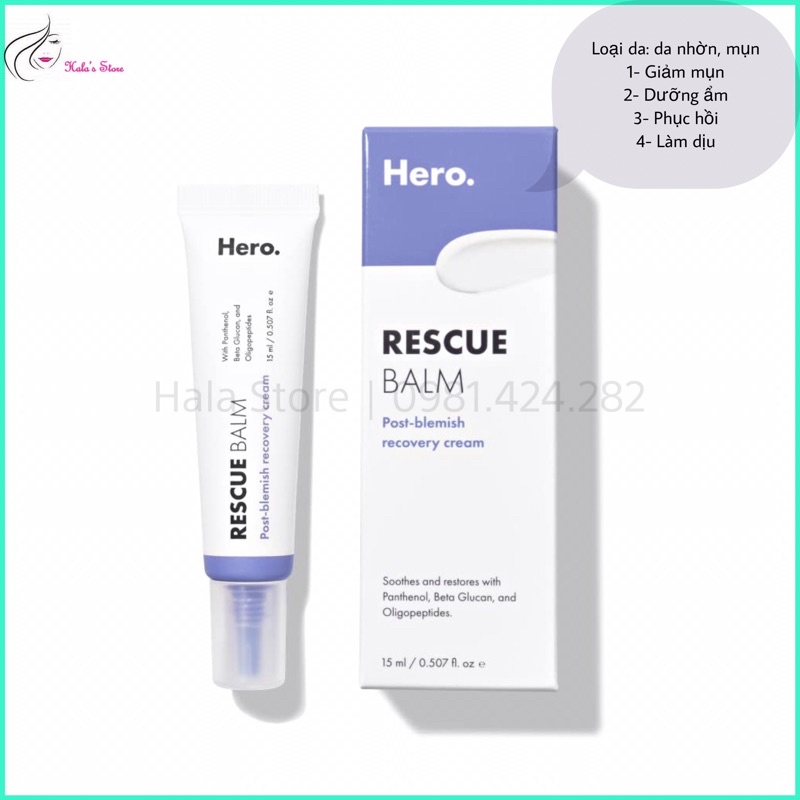 Kem dưỡng giảm mụn và phục hồi cho da mụn Hero Cosmetics Rescue Balm The post-blemish recovery cream
