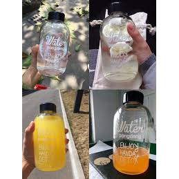 Bình đựng nước detox cute tặng kèm túi vải | BigBuy360 - bigbuy360.vn