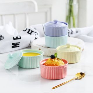 Bát Ăn Dặm Gốm Sứ Ramenkin Có Nắp 150ml