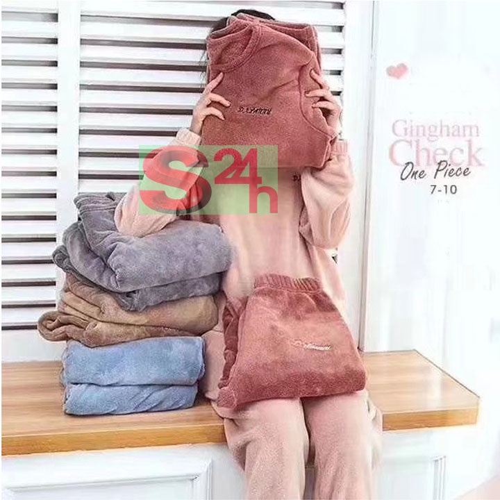 Bộ đồ ngủ lông lót lông nữ