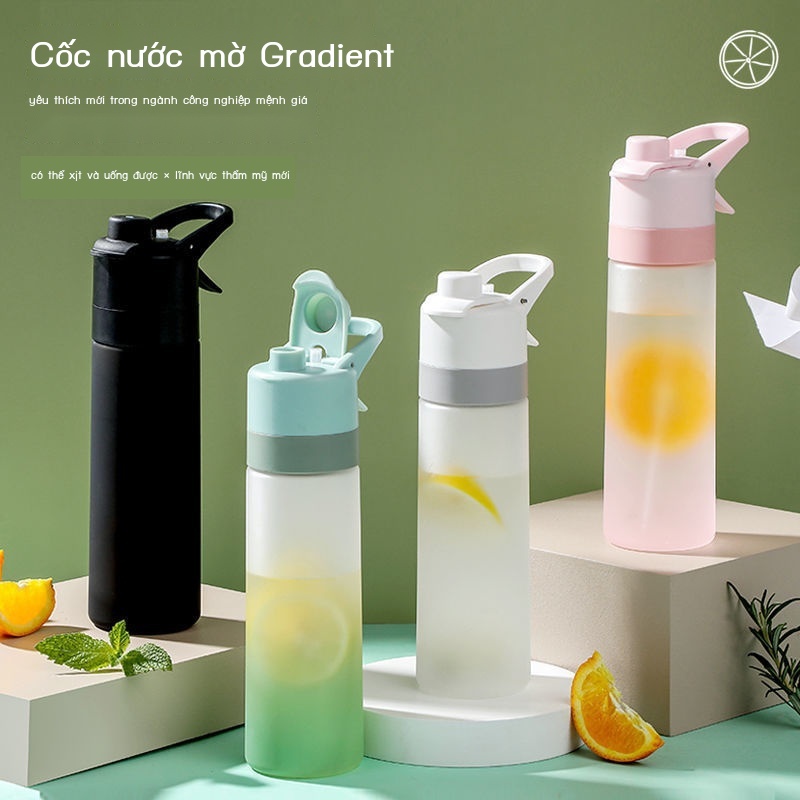 ☇♠Thực phẩm cấp an toàn nhựa thể thao phun nước cốc nước đa chức năng bình xịt nước học sinh trẻ em sáng tạo quân huấn l
