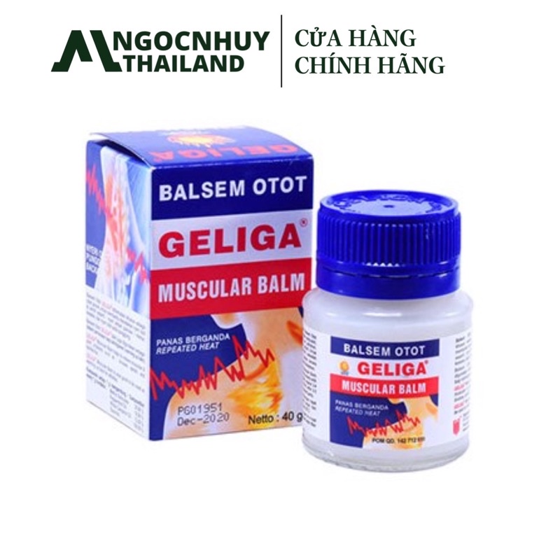 (Chính Hãng) Dầu Cù Là Lữa Geliga Muscular Balm Indonesia 40gram Siêu Nóng Giảm Đau Hiệu Quả