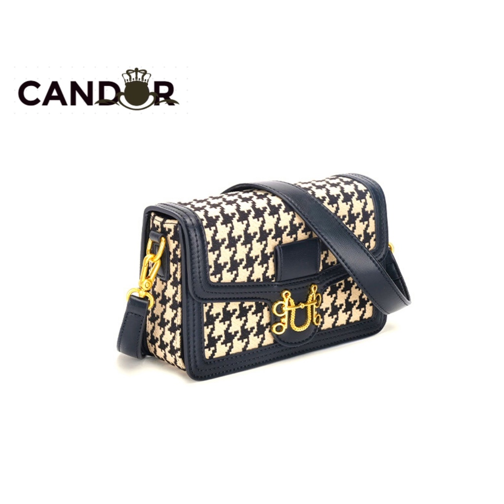 Túi xách nữ đeo chéo kẹp nách họa tiết nanh sói cao cấp B6