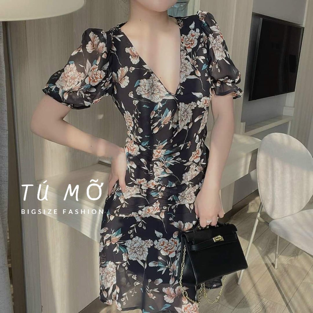 Đầm bigsize hoa Maris DA0032  - Tú Mỡ - đầm cho người béo mập 50-95KG - Mặc đi tiệc, đi chơi hoặc dạo phố | BigBuy360 - bigbuy360.vn