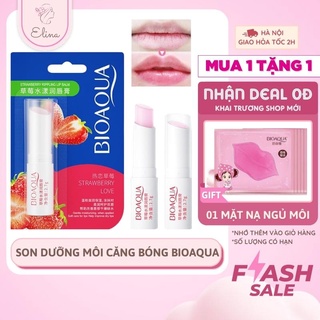Son dưỡng môi bioaqua sáp dưỡng ẩm môi khô nứt nẻ chiết xuất thiên nhiên son dưỡng không màu giảm thâm tái tạo đôi môi
