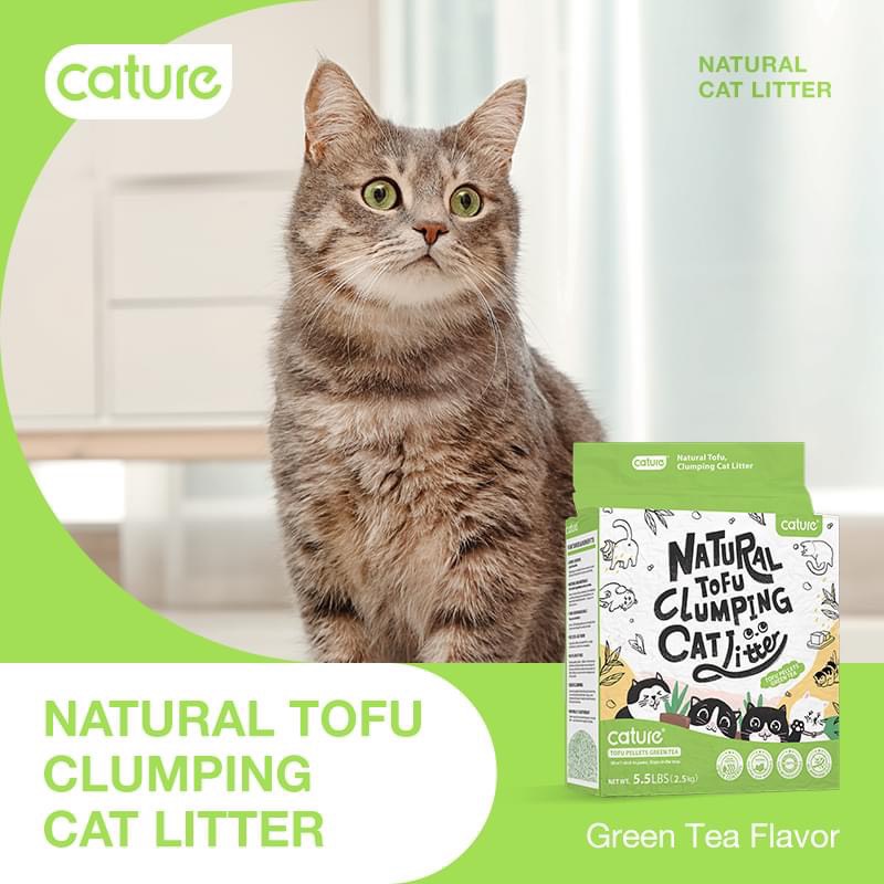 Cát đậu nành Cature Tofu Hương Trà Xanh Kháng Khuẩn - 5L - Cát hữu cơ vệ sinh mèo - Taphoamari
