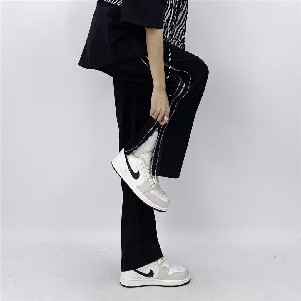 Quần DàI ống Suông Rộng PhốI Dây Phản Quang Phong Cách Hip Hop Cá Tính Cho Quần Jean Nam ống đứng Thời Trang Unisex Quần Jean Nam Quần Tây Nam Quần Baggy Jean