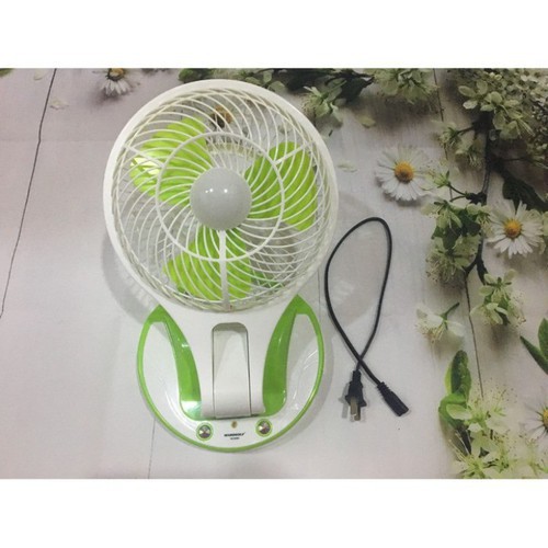 Quạt tích điện mini có đèn Led JR- 5580 ( Giao Màu Ngẫu Nhiên)