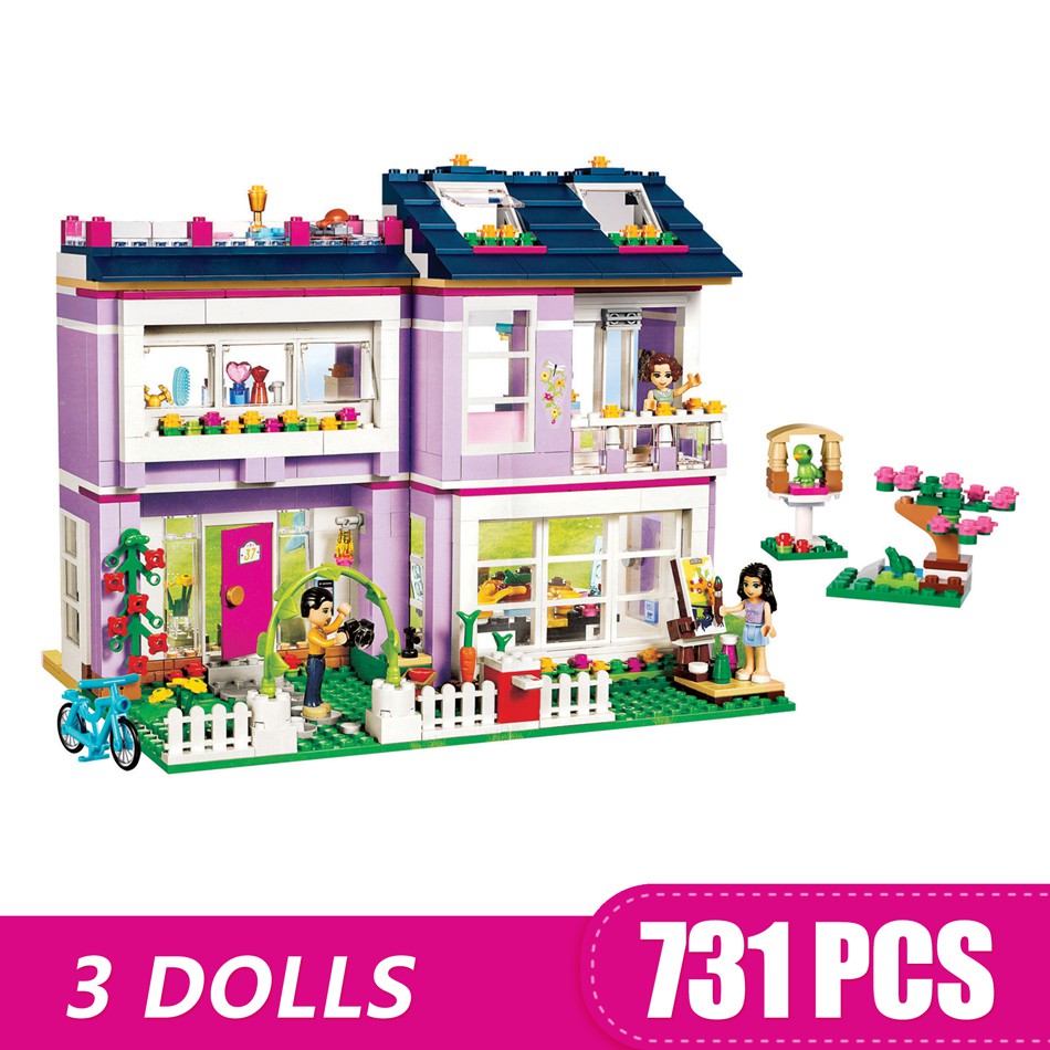 731PCS Những người bạn Lego tương thích Đồ chơi Nhà Emma cho trẻ em bé gái bé trai Món quà Khối xây dựng nhỏ DIY