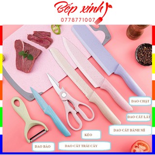 Set dao lúa mạch 6 món, bộ dao kéo bào được làm từ nhựa lúa mạch sang trọng an toàn cho sức khỏe.