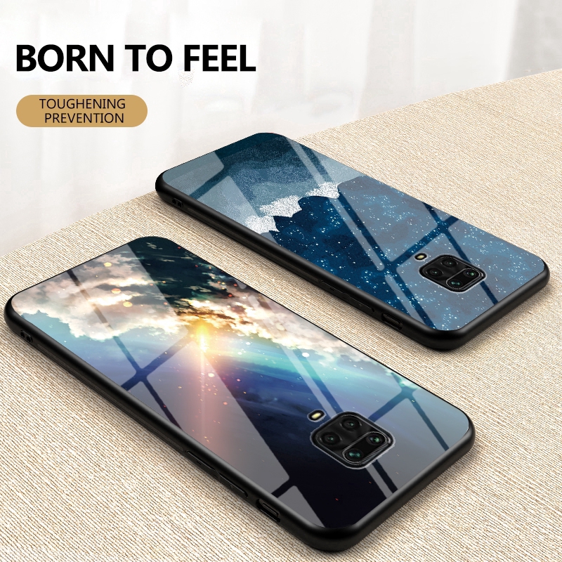 Ốp lưng silicone tráng kính cường lực cho XIaomi Redmi Note 9S Redmi Note 9 Pro Max