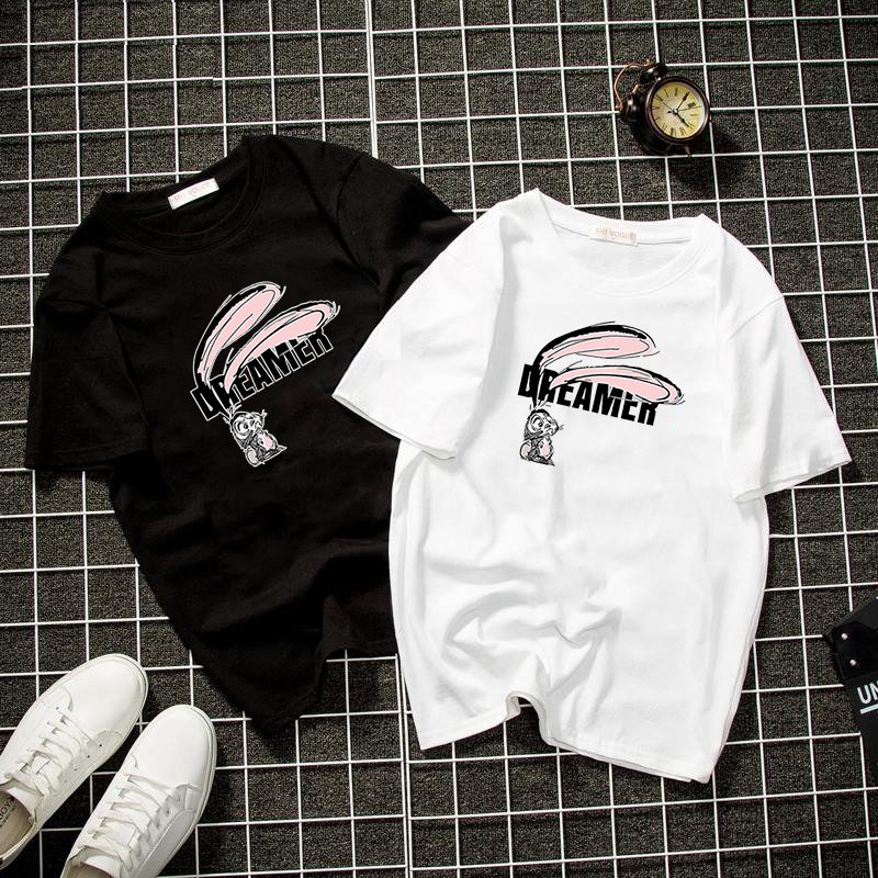 Áo thun unisex nam nữ họa tiết thỏ vải dày mịn 2021T3203