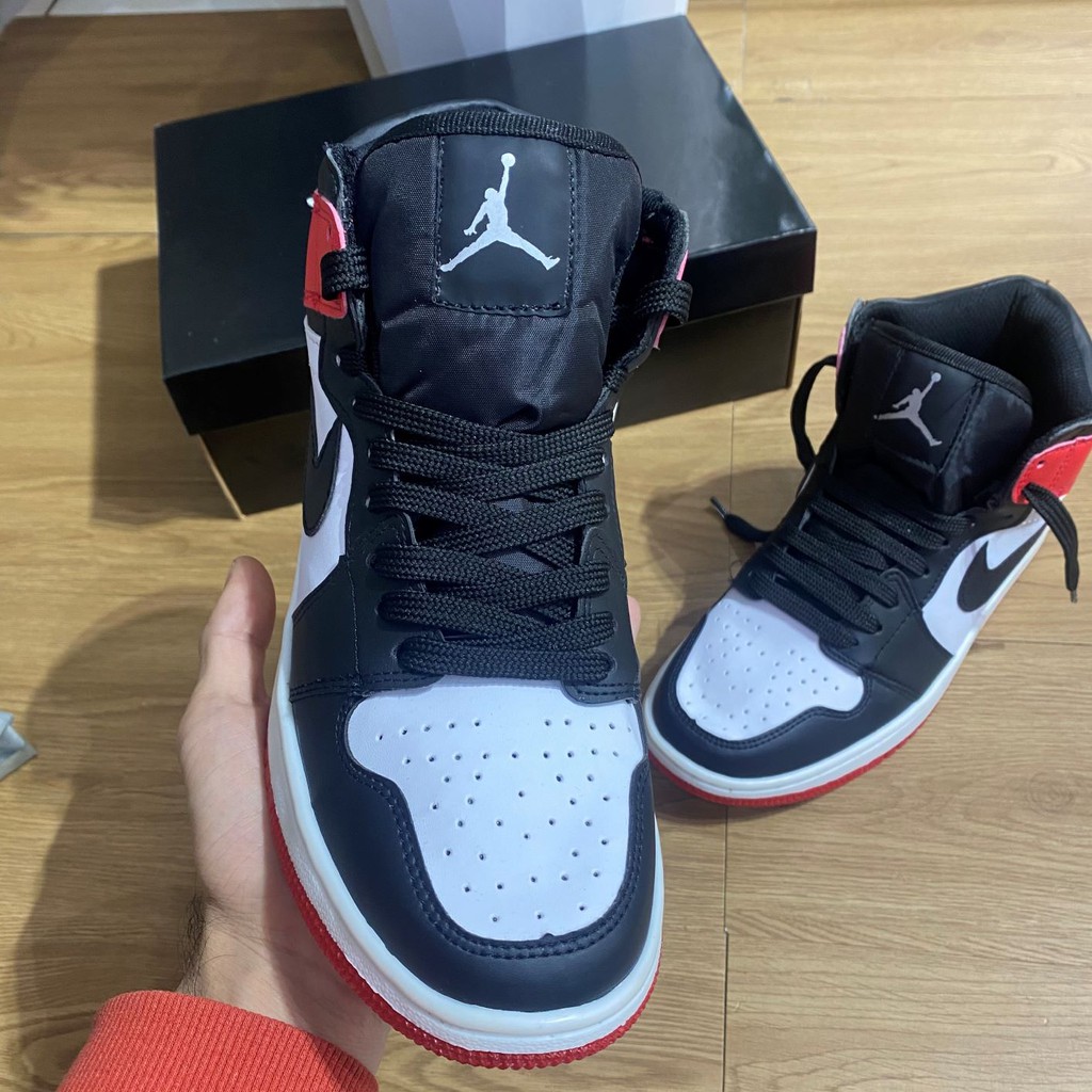 Giày jordan 1 cổ Cao❤️full bill + box❤️ jordan đen đỏ cổ cao [ảnh thật + video] jordan đỏ đen | BigBuy360 - bigbuy360.vn