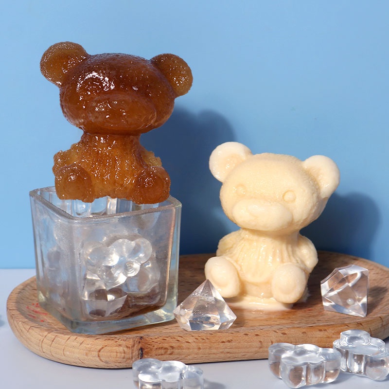Khuôn Silicone Làm Đá Hình Gấu 3D