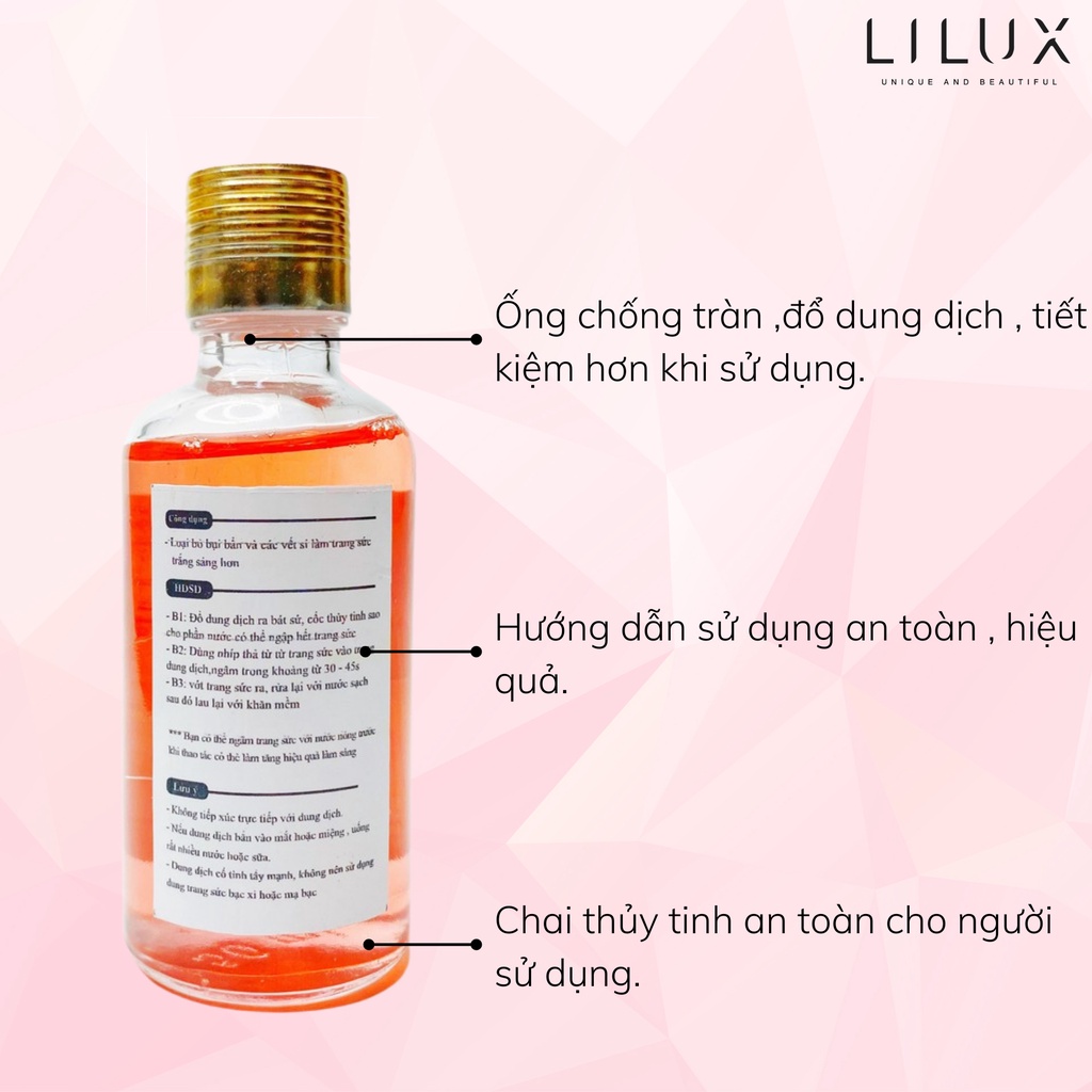 Nước rửa bạc tẩy sáng trang sức LILUX