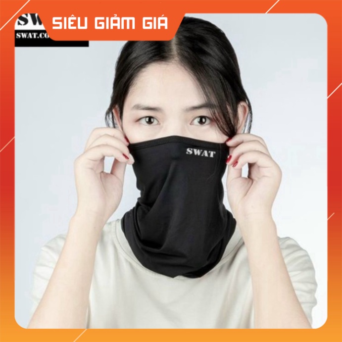 Khăn chống nắng đa năng đen trơn SWAT cao cấp - Khăn ống đa năng đen trơn và khăn đa năng họa tiết loại tốt
