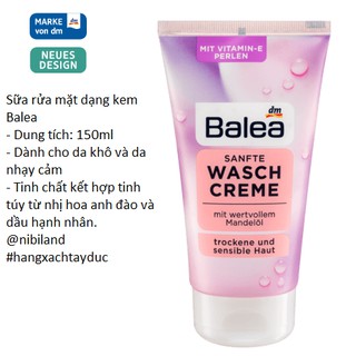 Sữa rửa mặt Balea cho các loại da (mẫu mới)