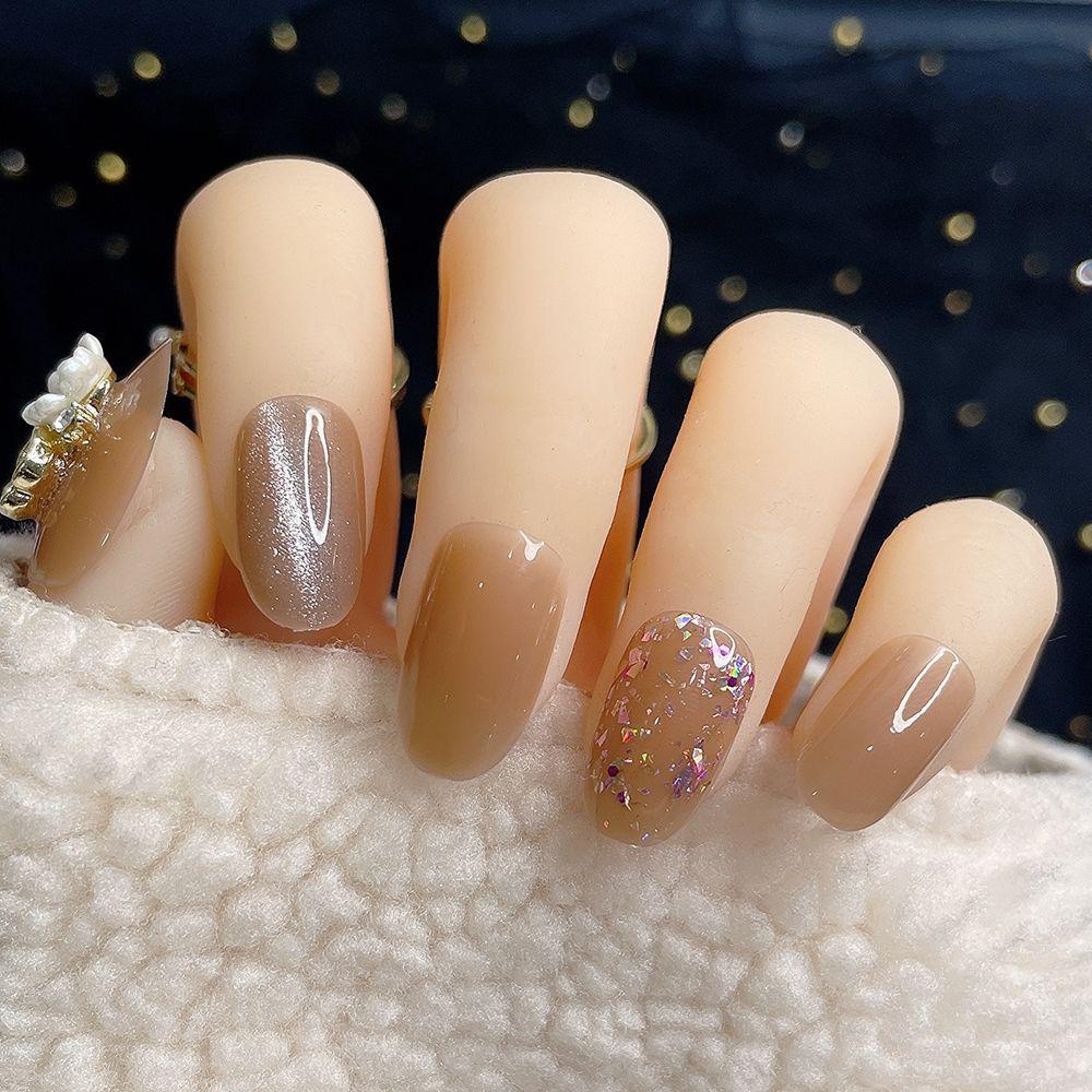 Bộ Móng Tay Giả Ngắn Che Phủ Toàn Diện