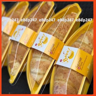 Set 10, 50 hộp đựng bánh hình quả chuối vàng có tem dán độc đáo siêu hot siêu đẹp - eBếp247