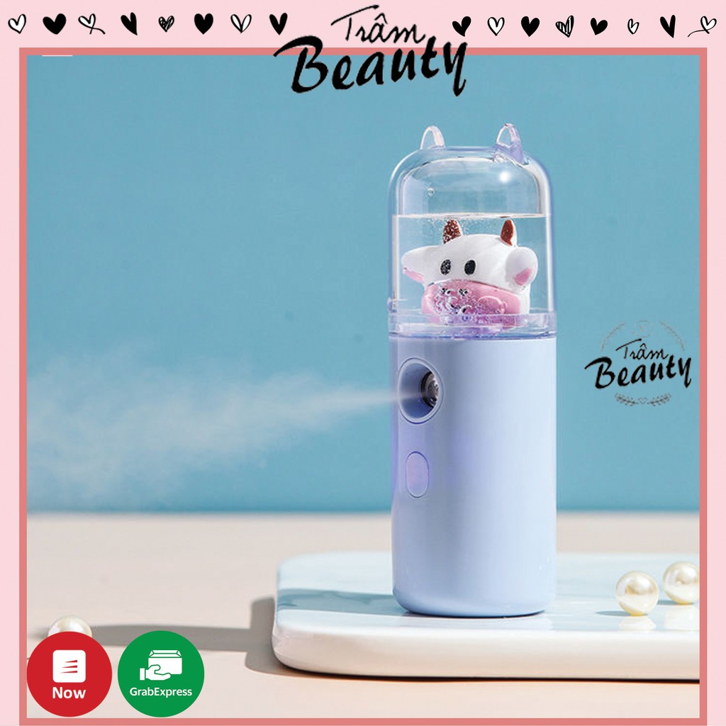 🐑Máy Phun Sương Cầm Tay 🐑Máy Xông Mặt NANO MINI Cầm Tay Làm Mát Cấp Tốc - Phiên Bản Bò Sữa Cute