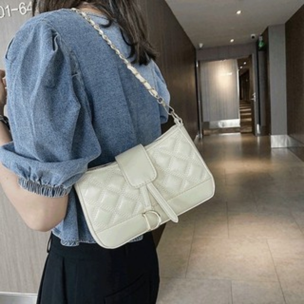 Túi xách nữ mã D1, túi đeo chéo, đeo vai, cầm tay, chất liệu da mềm đẹp, 2 màu đen và trắng, minstore
