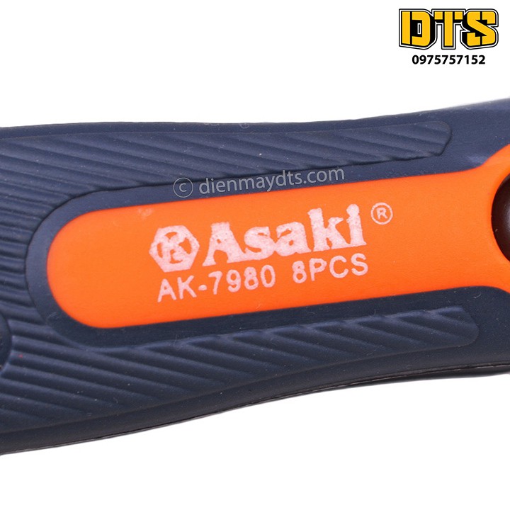 Bộ lục giác gập 8 chi tiết Asaki AK-7980 - Bộ lục giác xếp 8 trong 1 Asaki