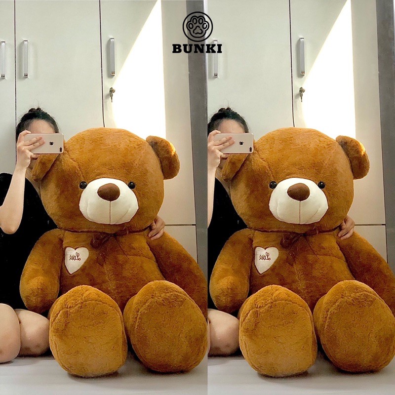 GẤU BÔNG TEDDY NÂU LOVE 160CM CAO CẤP