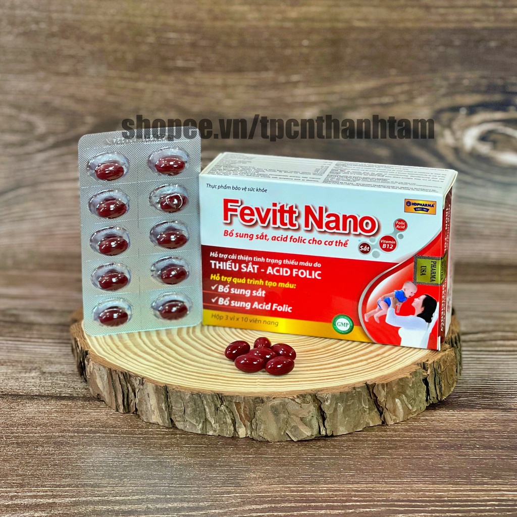 Sắt hữu cơ Fevitt Nano bổ sung acid folic giúp bổ máu