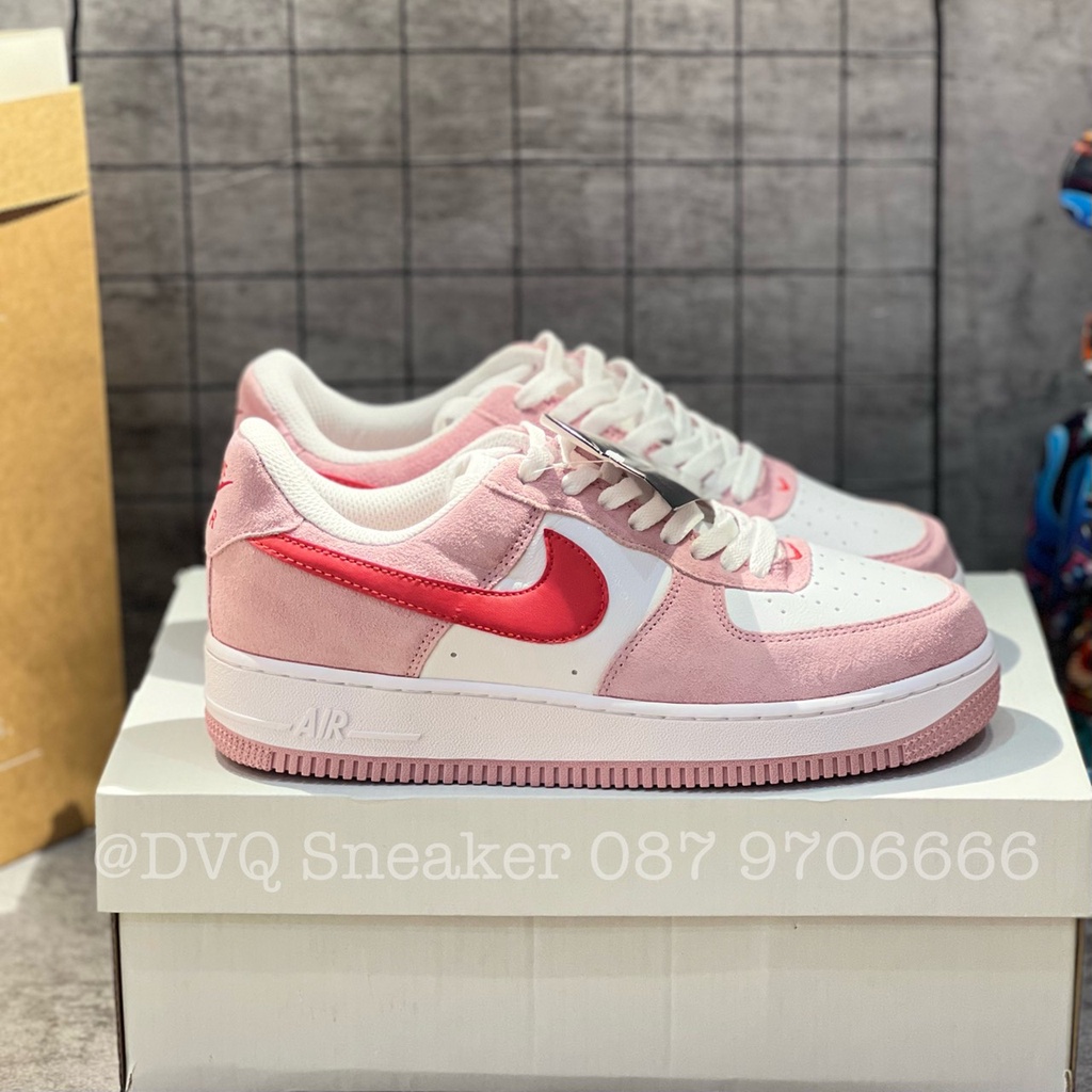 Giày thể thao Air_Force 1 Low Valentine Day Love/Af1 Hồng Trắng, AF1 màu hồng xinh yêu cho nữ