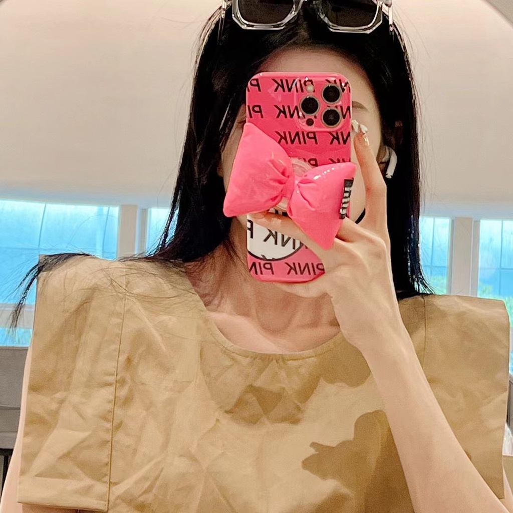 Ốp Điện Thoại Mềm Họa Tiết Hoa Hồng Gắn Nơ Xinh Xắn Cho Iphone 12 pro max 11 pro max xs max xr x 13proamx plus