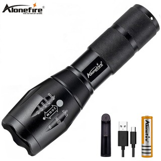 Đèn pin led Alonefire G700 XML T6 L2 bằng hợp kim nhôm chống thấm nước kèm cáp sạc USB và pin 18650 cho cắm trại