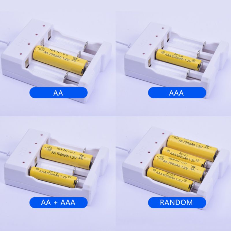 Bảng Mạch Sạc Pin AAA AA 4 Ngăn USB Có Đèn LED