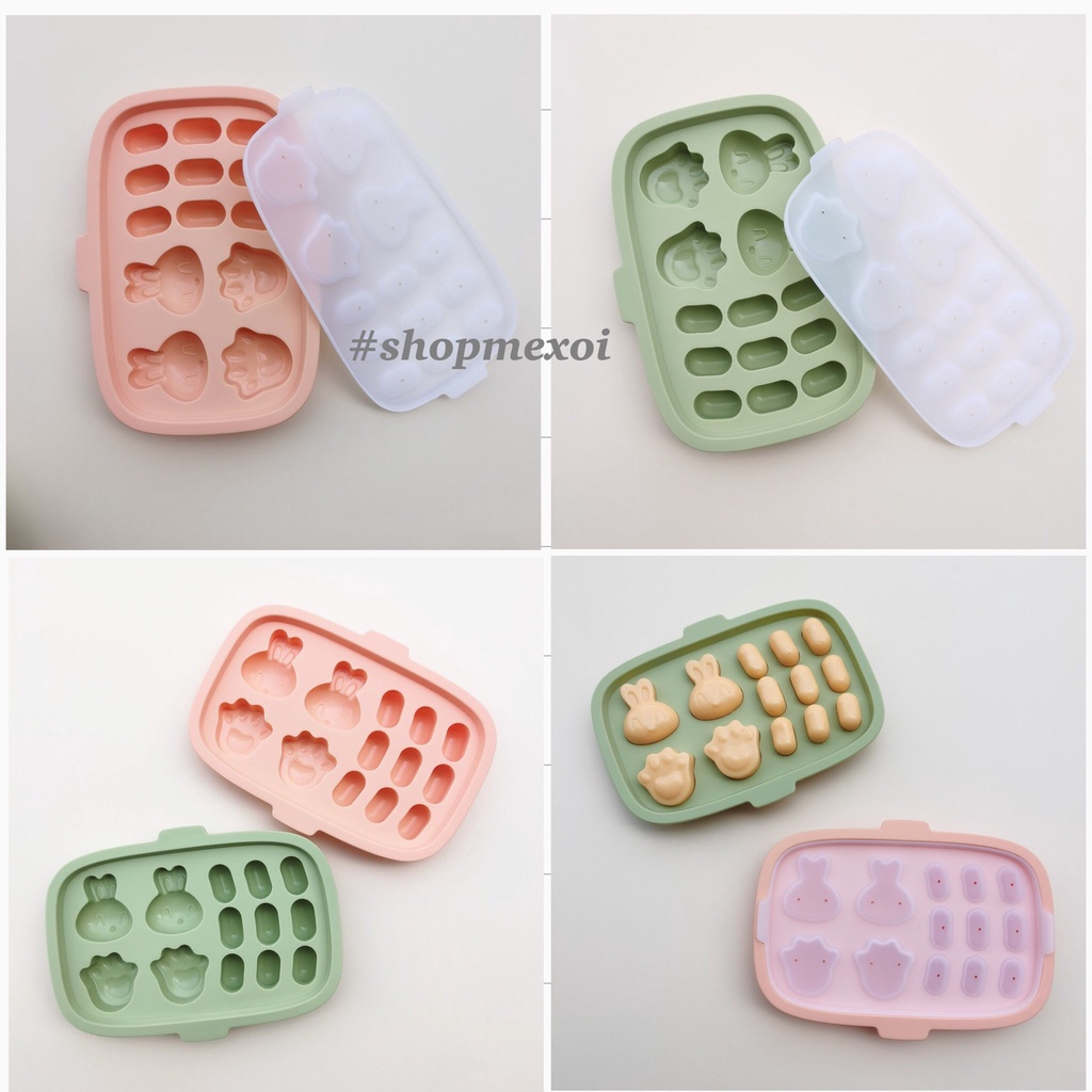 [ Hàng có sẵn ] Khuôn silicon tạo hình làm bánh cho bé 2 in 1