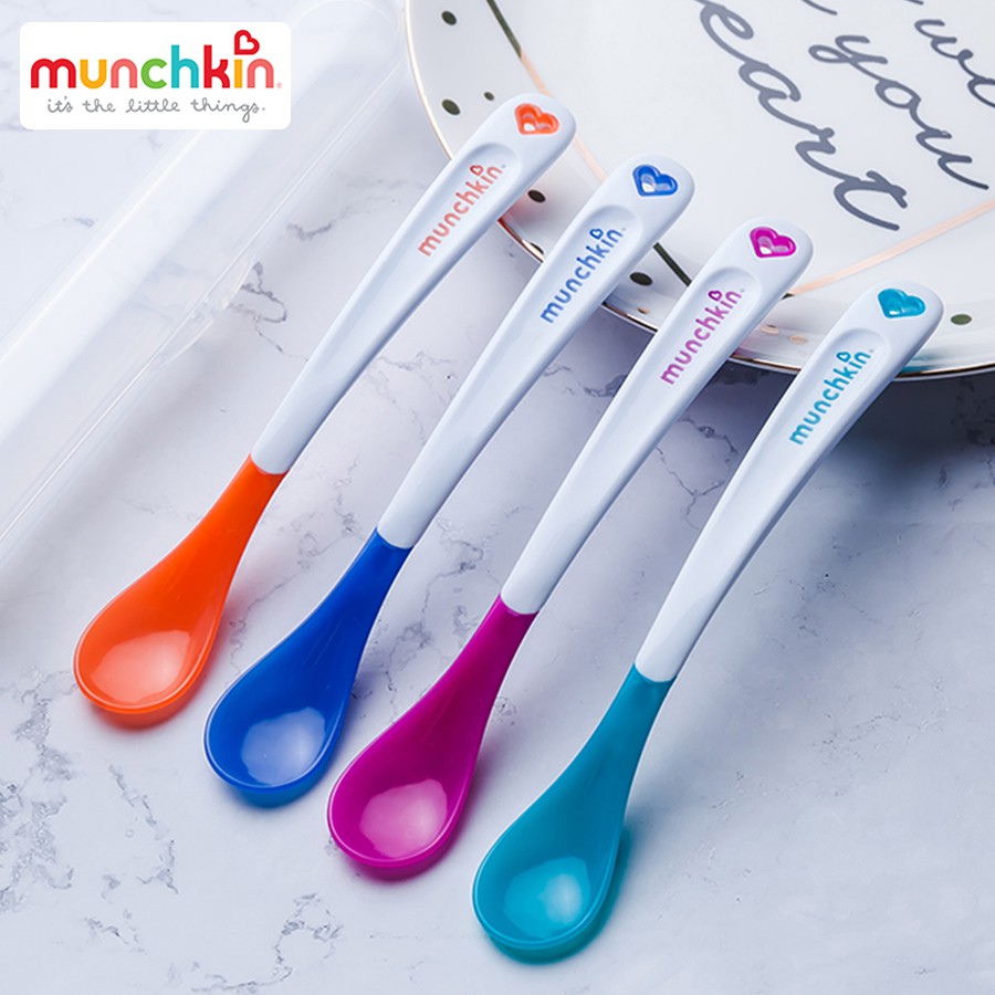 [Mã MKBC245 giảm 8% đơn 400K] [BÁN LẺ] THÌA ĂN DẶM BÁO NÓNG ĐẦU MỀM CHÍNH HÃNG MUNCHKIN CHO BÉ