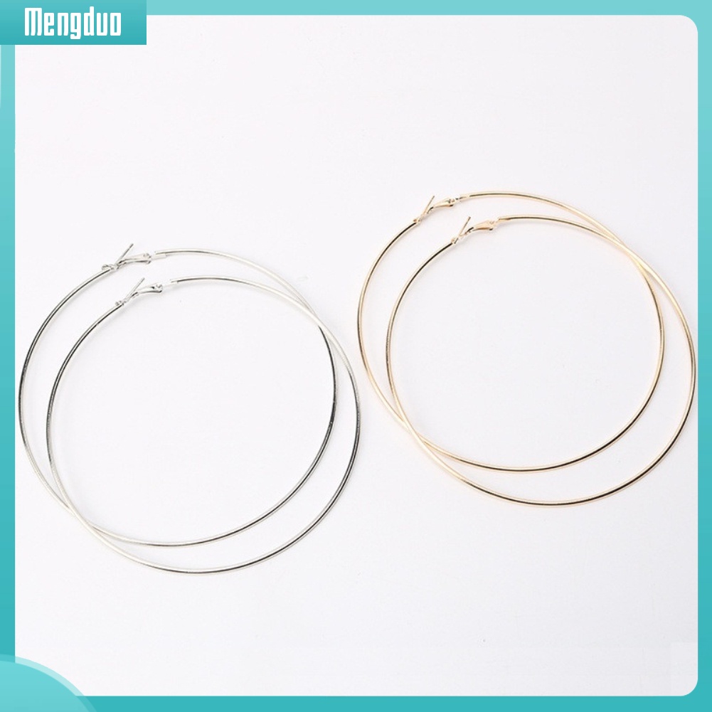 Khuyên Tai Tròn To Bản Thiết Kế Đơn Giản Cá Tính Dành Cho Nữ